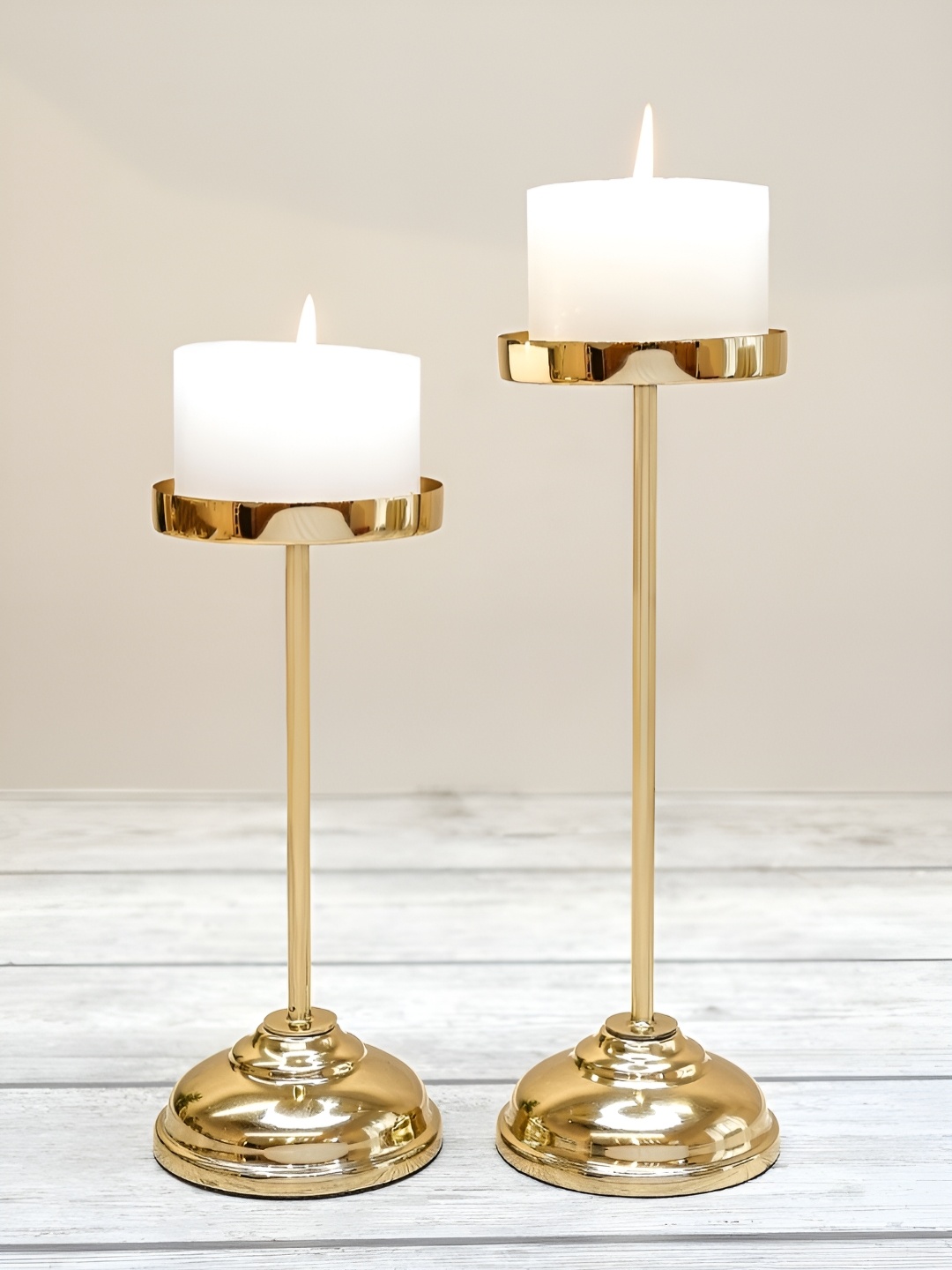 

BEHOMA Set of 2 Gold Toned Pillar Candle Holder