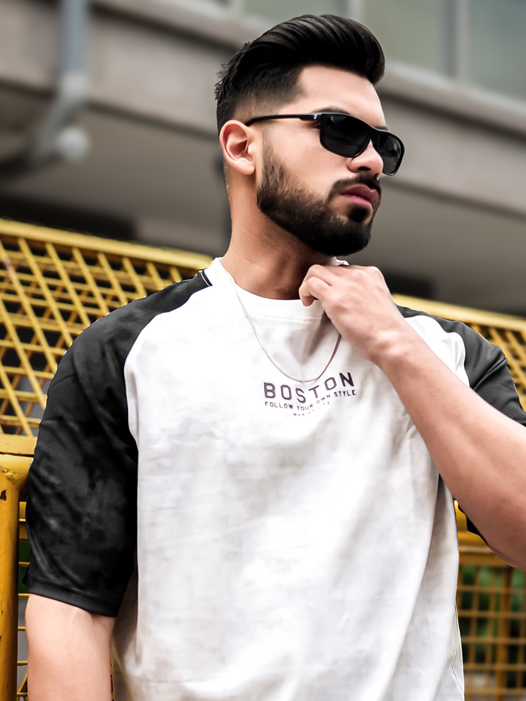

Maniac Men Typography Printed Round Neck Cotton Relaxed Fit T-shirt, Black