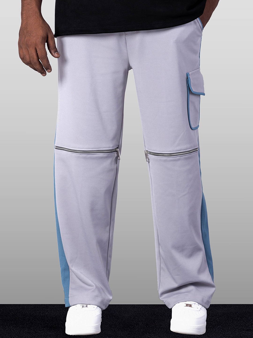

HOP HEAD Men Relaxed Fit Easy Wash Cargos Trousers, Grey