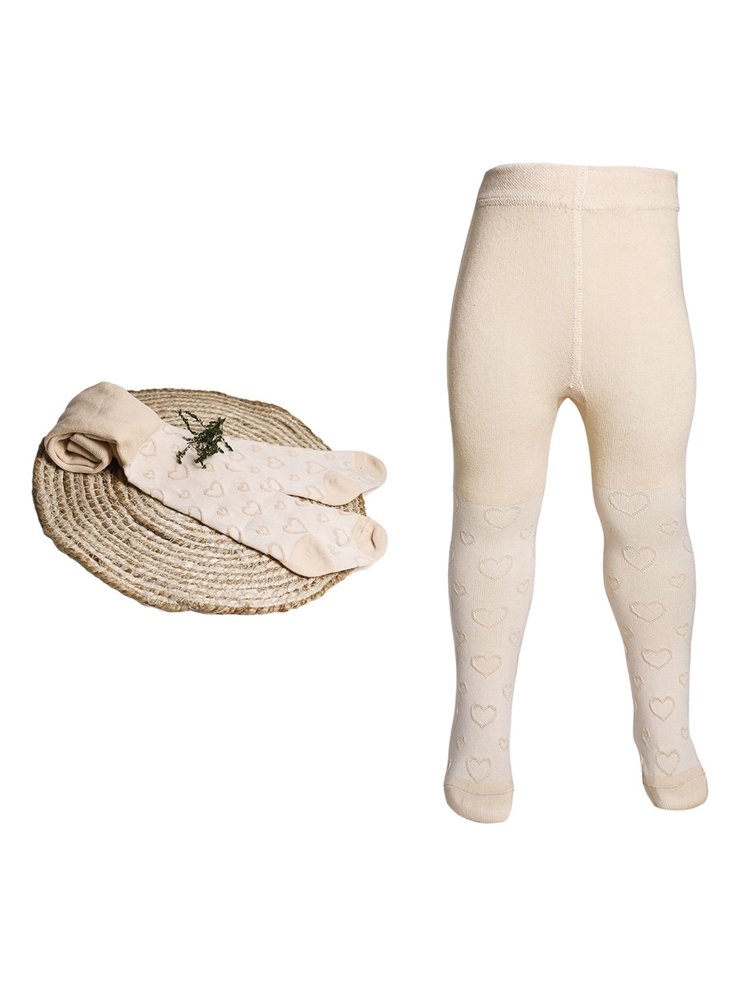 

THE LITTLE LOOKERS Kids Cotton Stockings, Beige