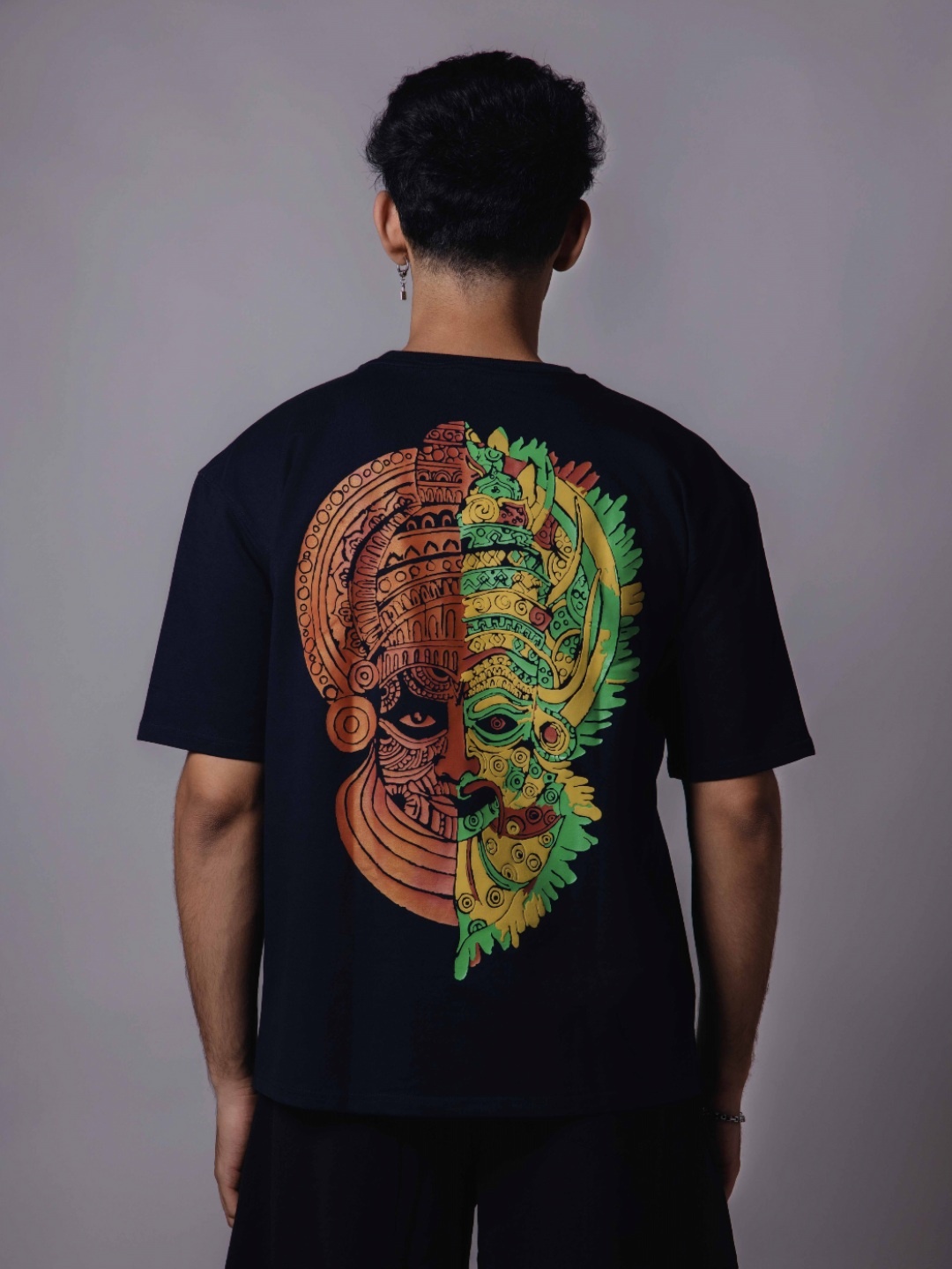

HOP HEAD Men Graphic Printed Round Neck Cotton T-shirt, Navy blue