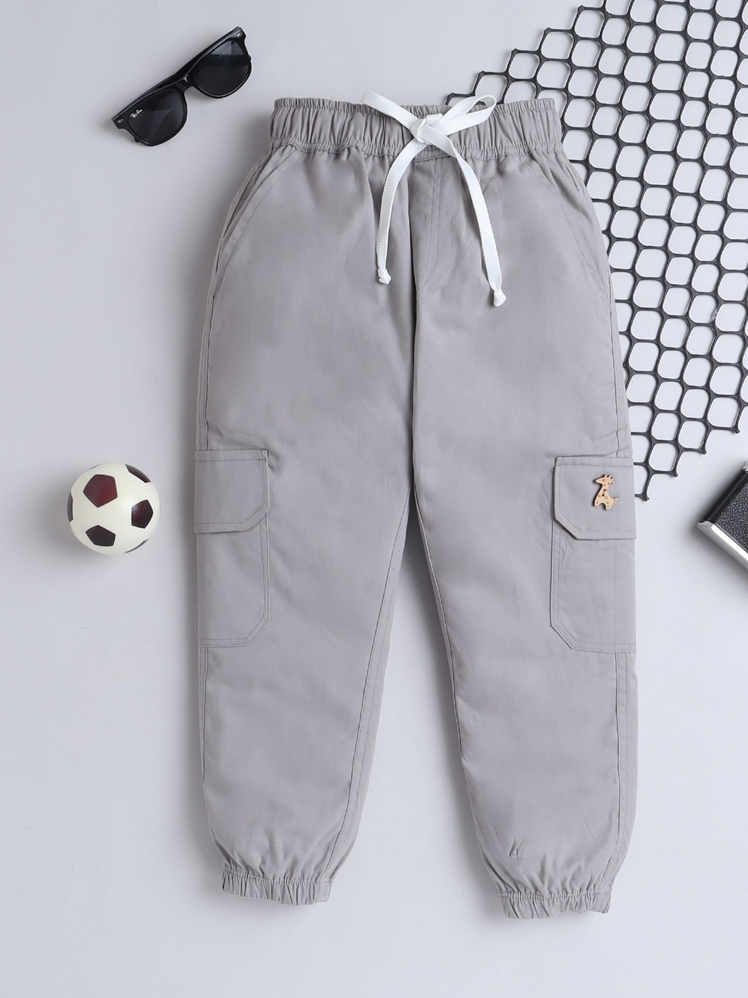 

BAATCHEET Boys Cotton Joggers Track Pants, Grey