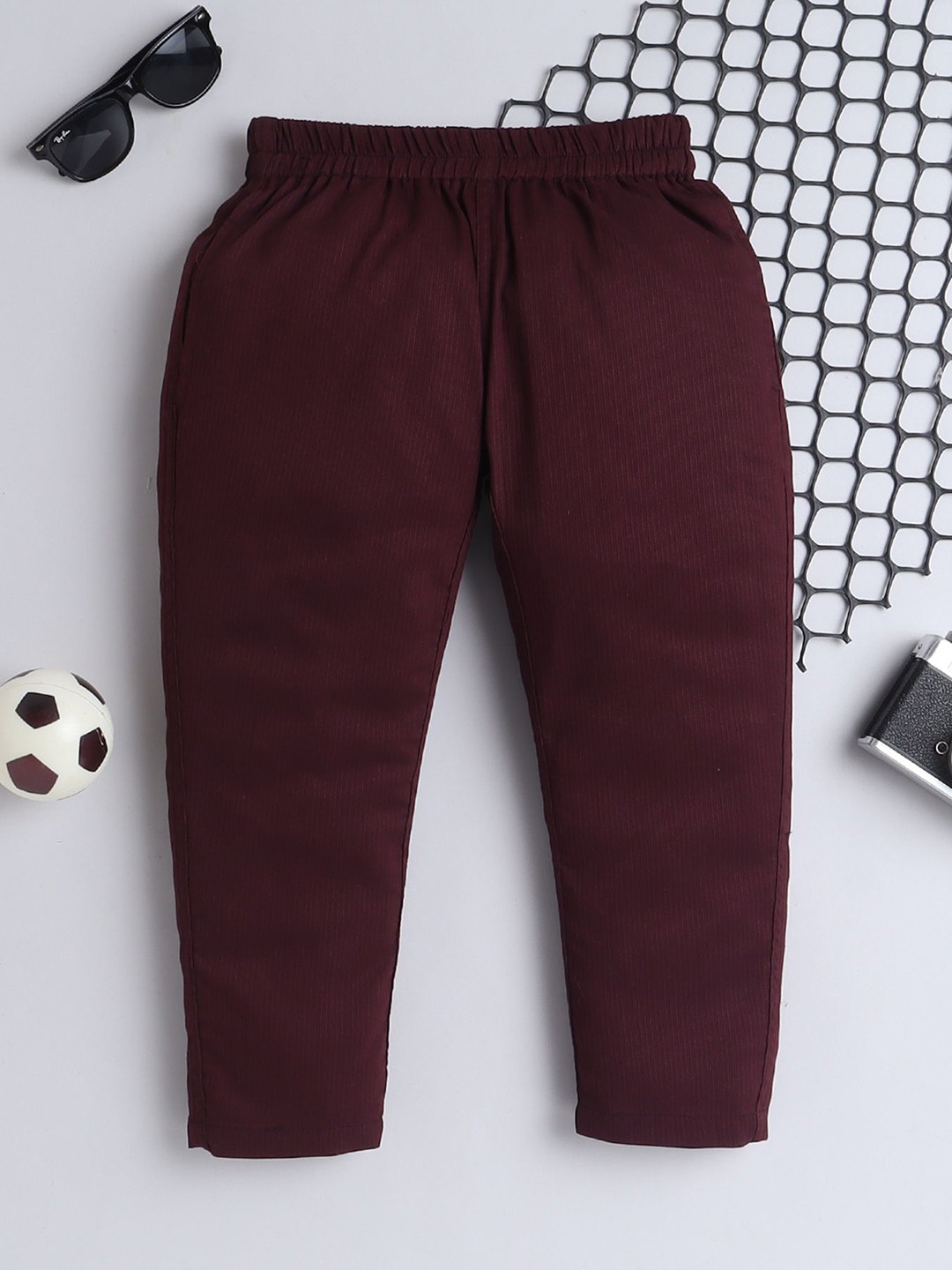 

BAATCHEET Boys Cotton Track Pants, Maroon