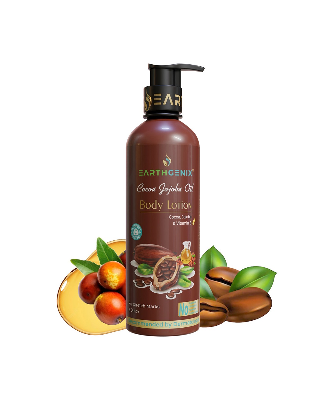 

Earthgenix Cocoa Jojoba Oil Body Lotion With Vitamin E- 300 ml, White