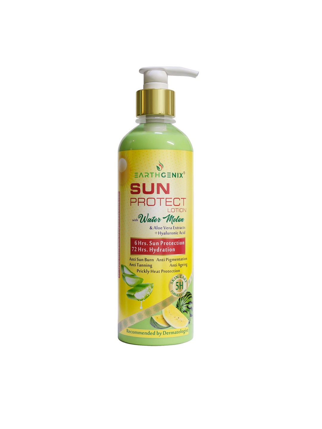 

Earthgenix Sun Protect Lotion with Water Melon & Hyaluronic Acid - 300 ml, Green