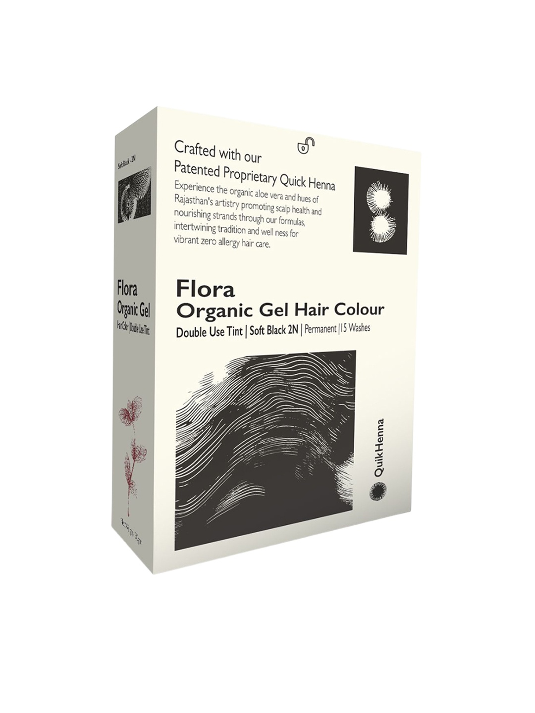 

QUIKHENNA Flora Organic Gel Double Use Tint Hair Color - 70 g Soft Black 2N