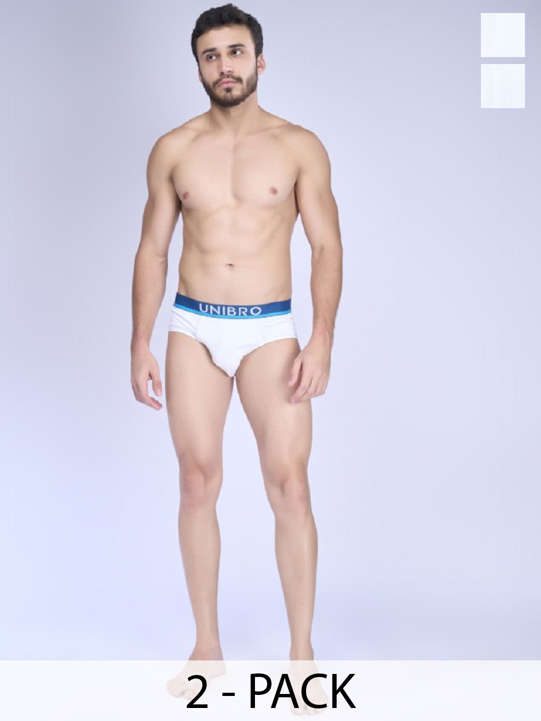 

Unibro Pack Of 2 Cotton Basic Briefs UBTENCL_OEBRIF_W2P, White