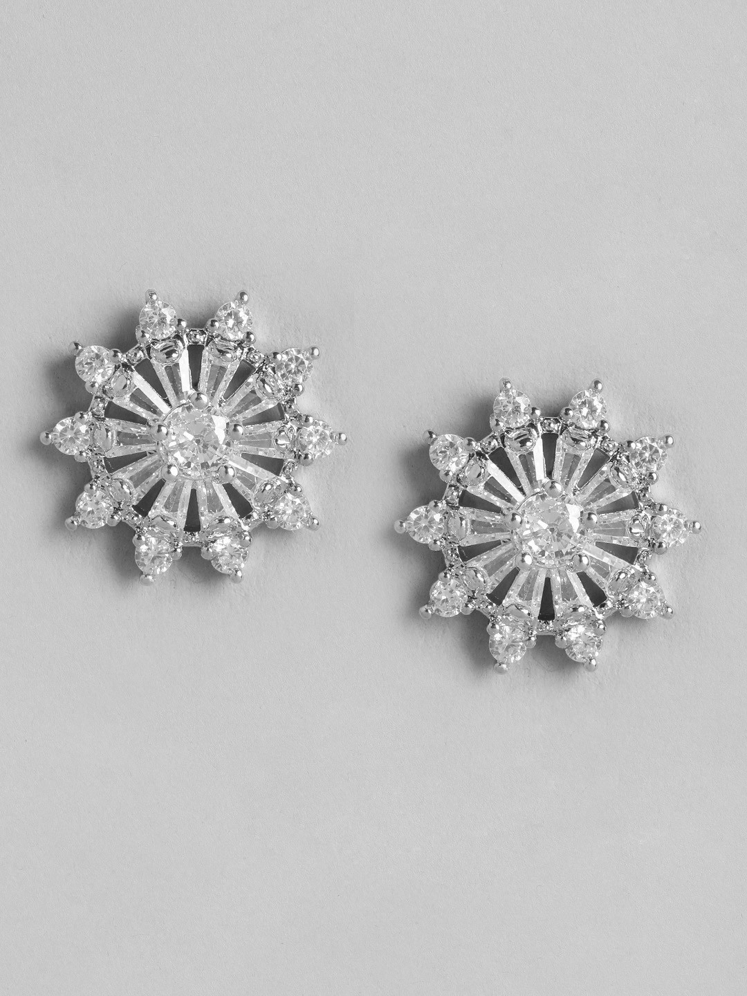 

DressBerry Floral Shaped Studs, Silver