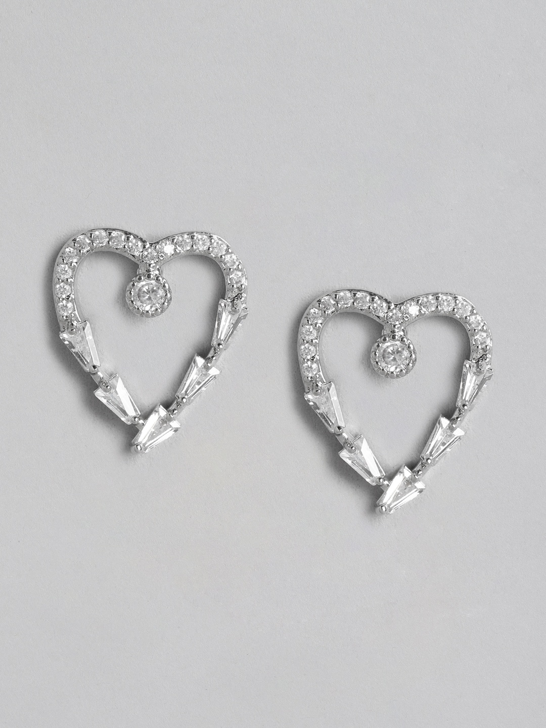 

DressBerry Heart Shaped Studs, Silver
