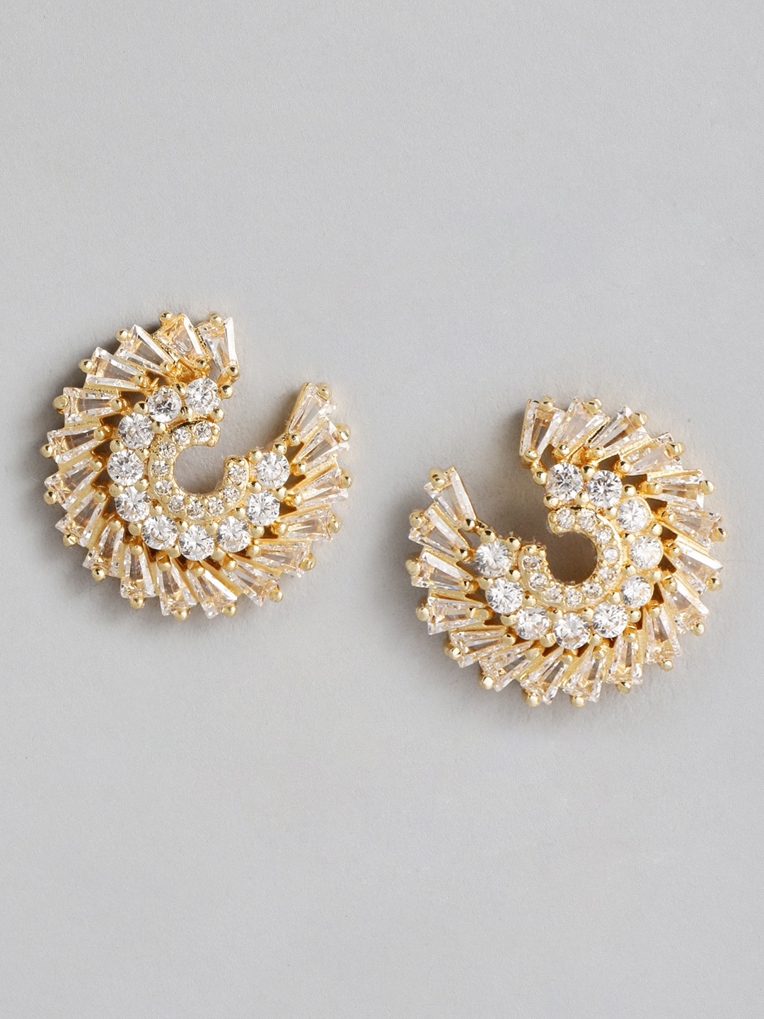 

DressBerry Circular Stone Studded Earrings, Gold