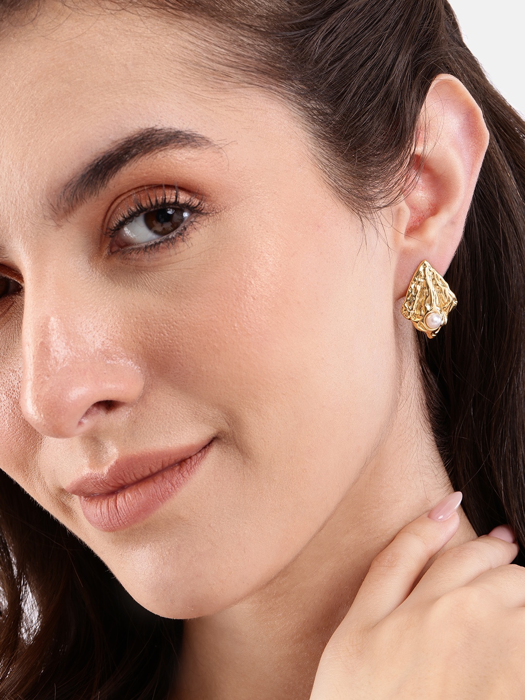 

DressBerry Diamond Shaped Drop Earrings, Gold