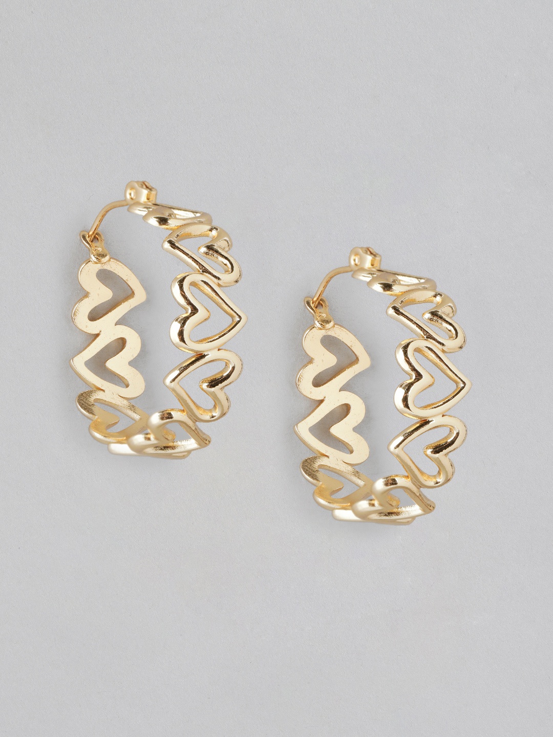 

DressBerry Heart Shaped Hoop Earrings, Gold