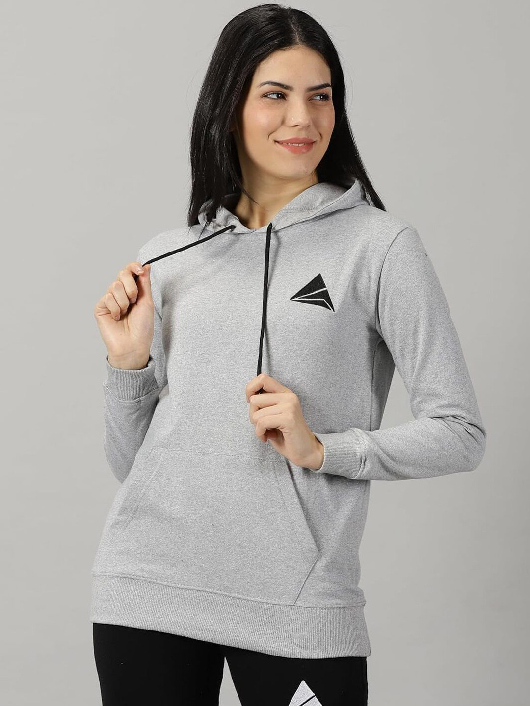 

ANGAR Women Colourblocked Cotton Lightweight Crop Sporty Jacket, Grey