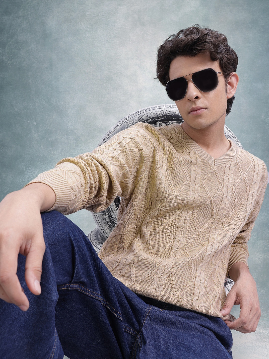 

The Roadster Lifestyle Co. Cable Knit Pullover, Beige