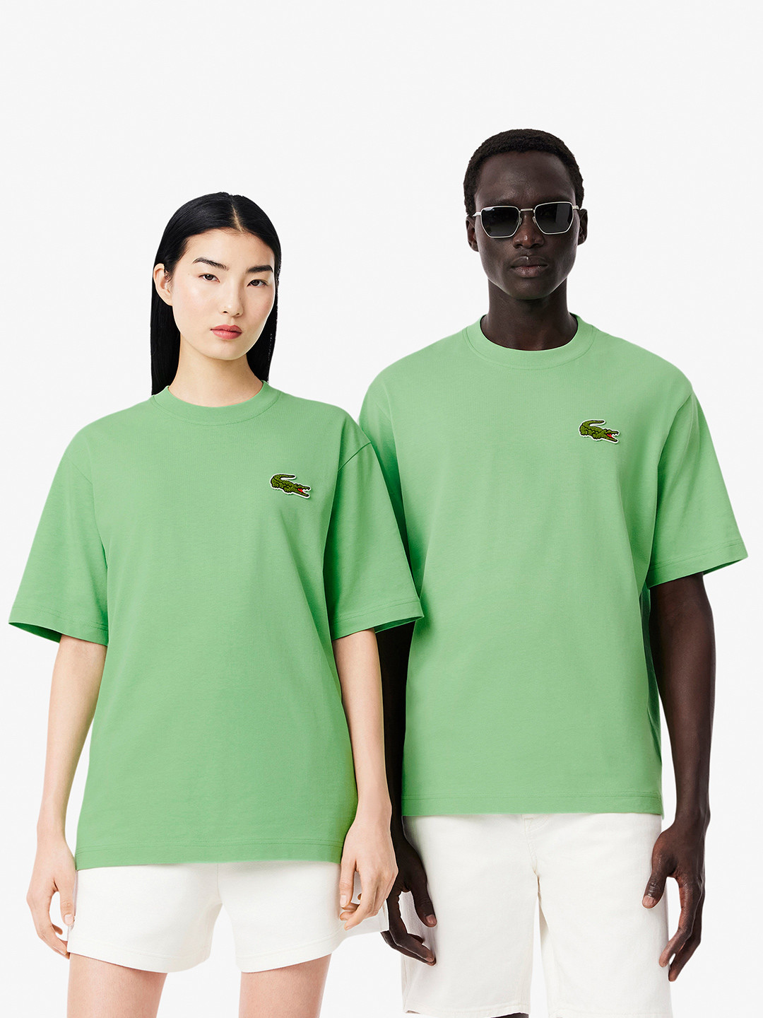 

Lacoste Men Typography Printed Round Neck Cotton Relaxed Fit T-shirt, Green