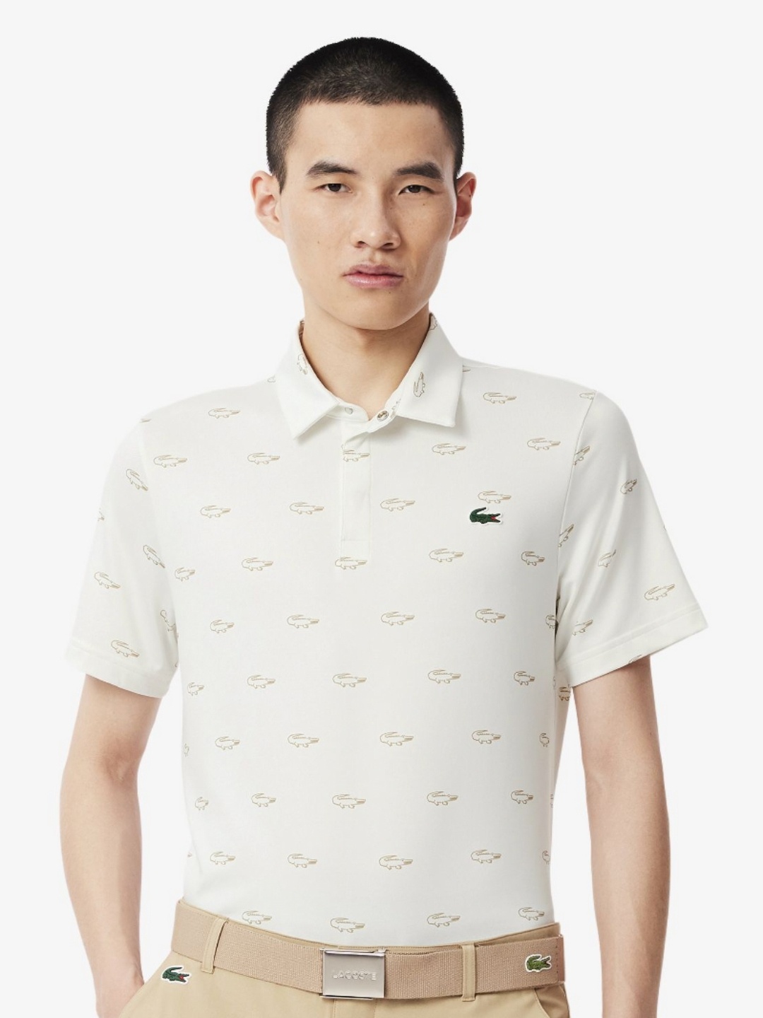 

Lacoste Men Conversational Printed Polo Collar T-shirt, White
