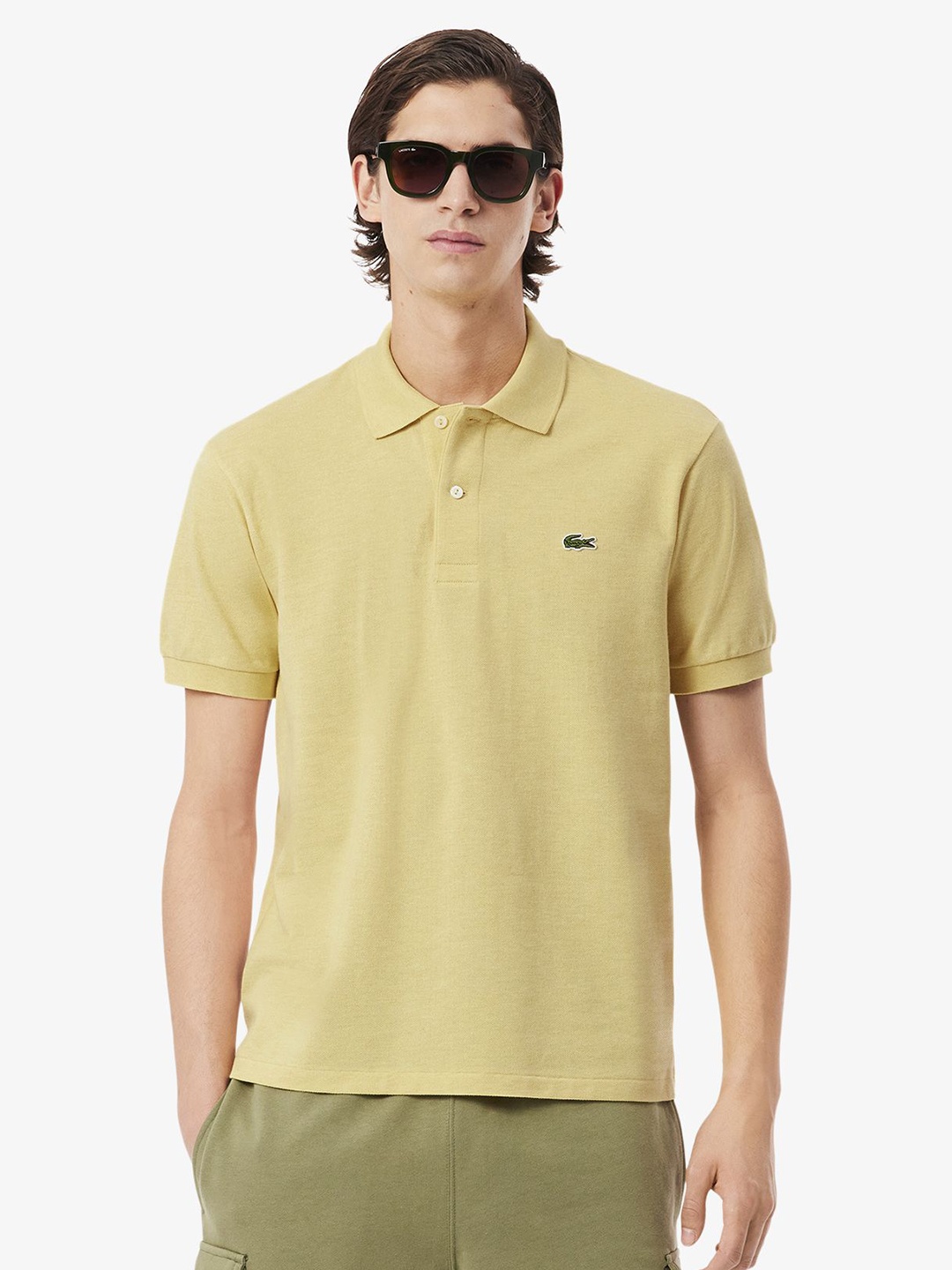 

Lacoste Men Solid Polo Collar Cotton T-shirt, Yellow