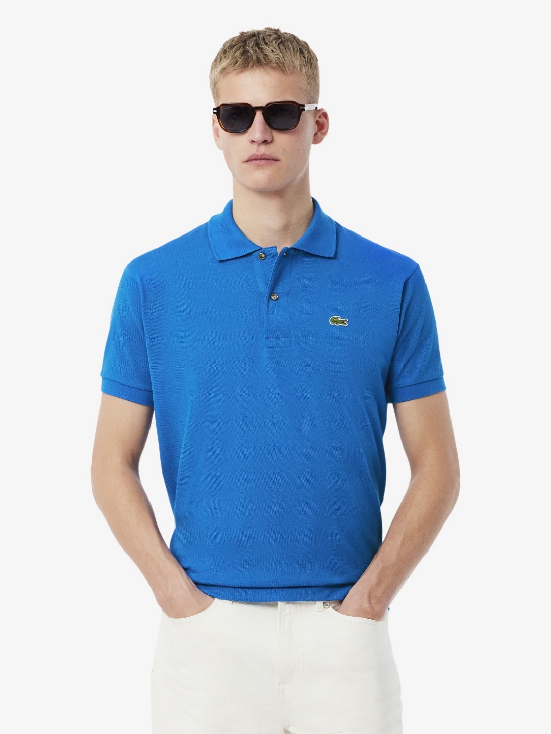 

Lacoste Men Solid Polo Collar Cotton T-shirt, Blue