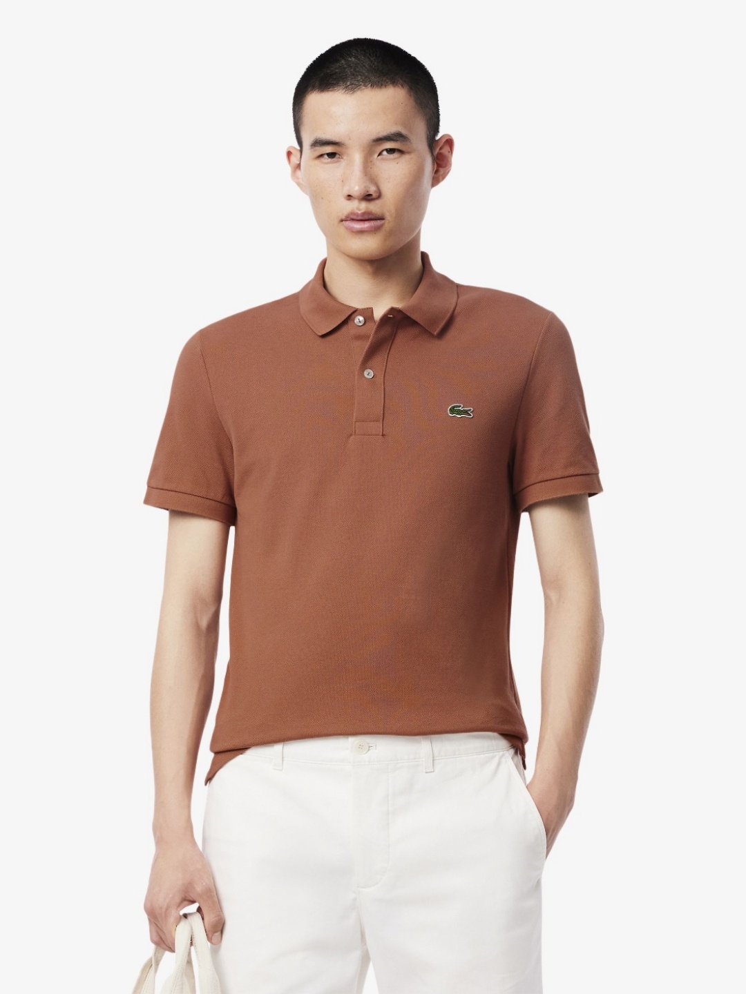 

Lacoste Men Solid Polo Collar Cotton T-shirt, Brown