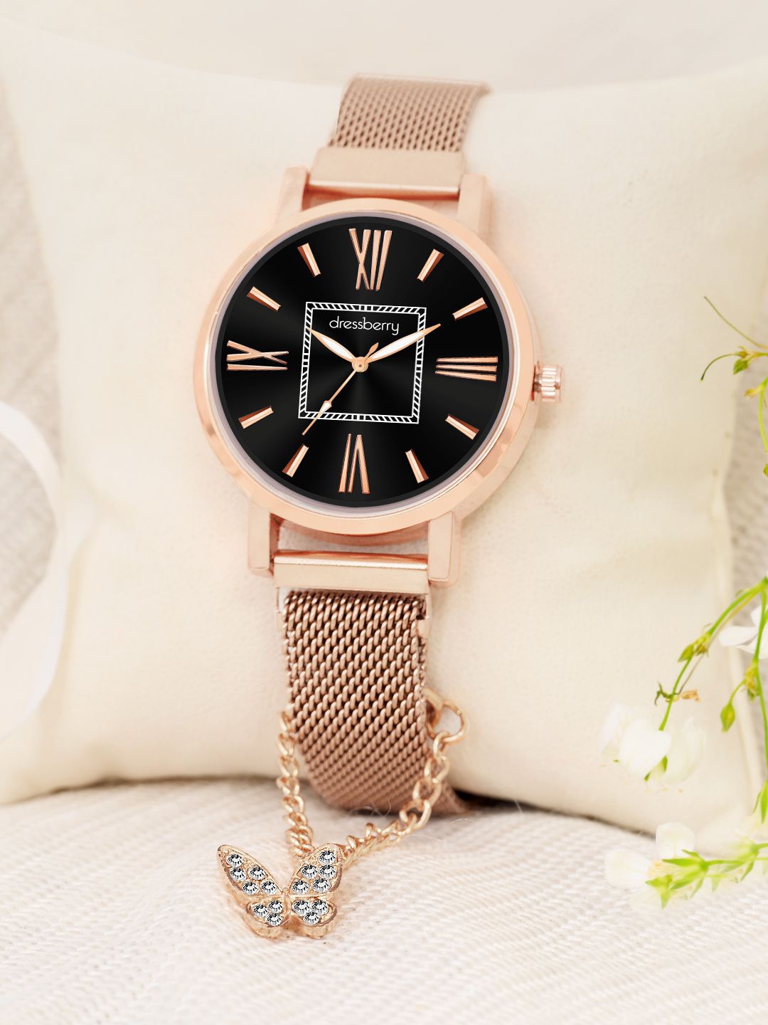 

DressBerry Women Analogue Watch Charm Gift Set DBWJ24 Set-36, Rose gold