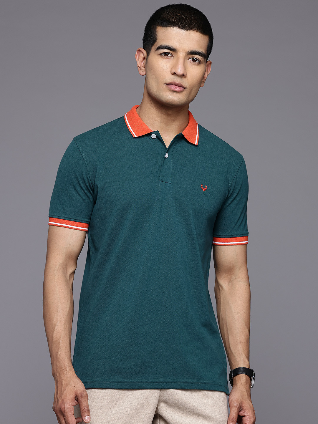 

Allen Solly Men Polo Collar T-shirt, Green