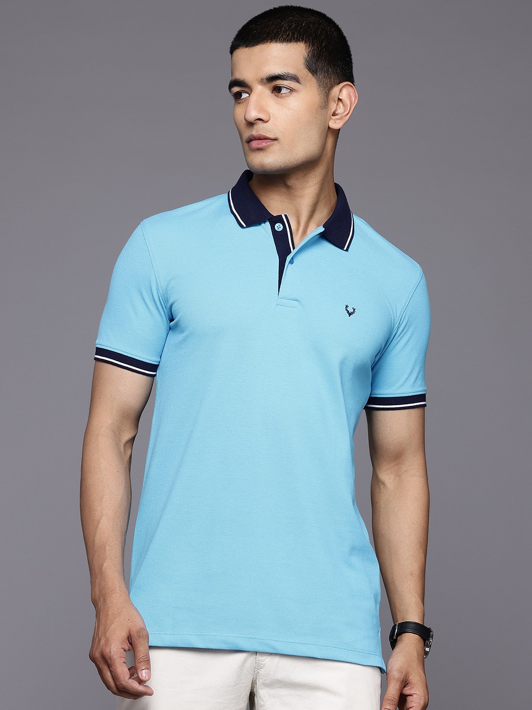 

Allen Solly Men Polo Collar T-shirt, Blue