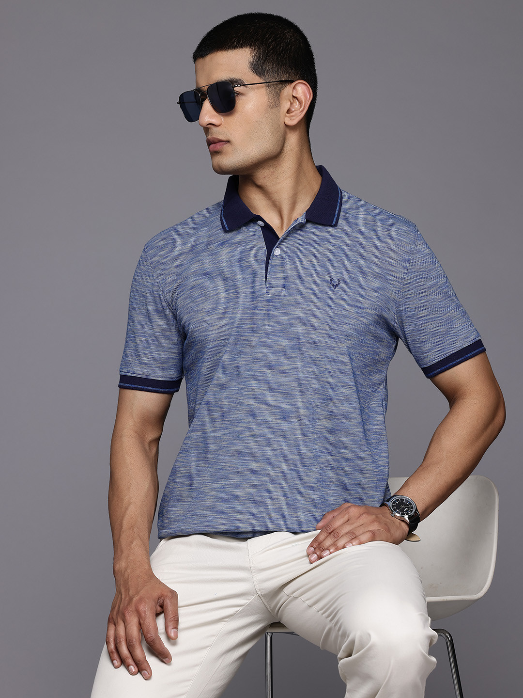 

Allen Solly Men Polo Collar T-shirt, Blue