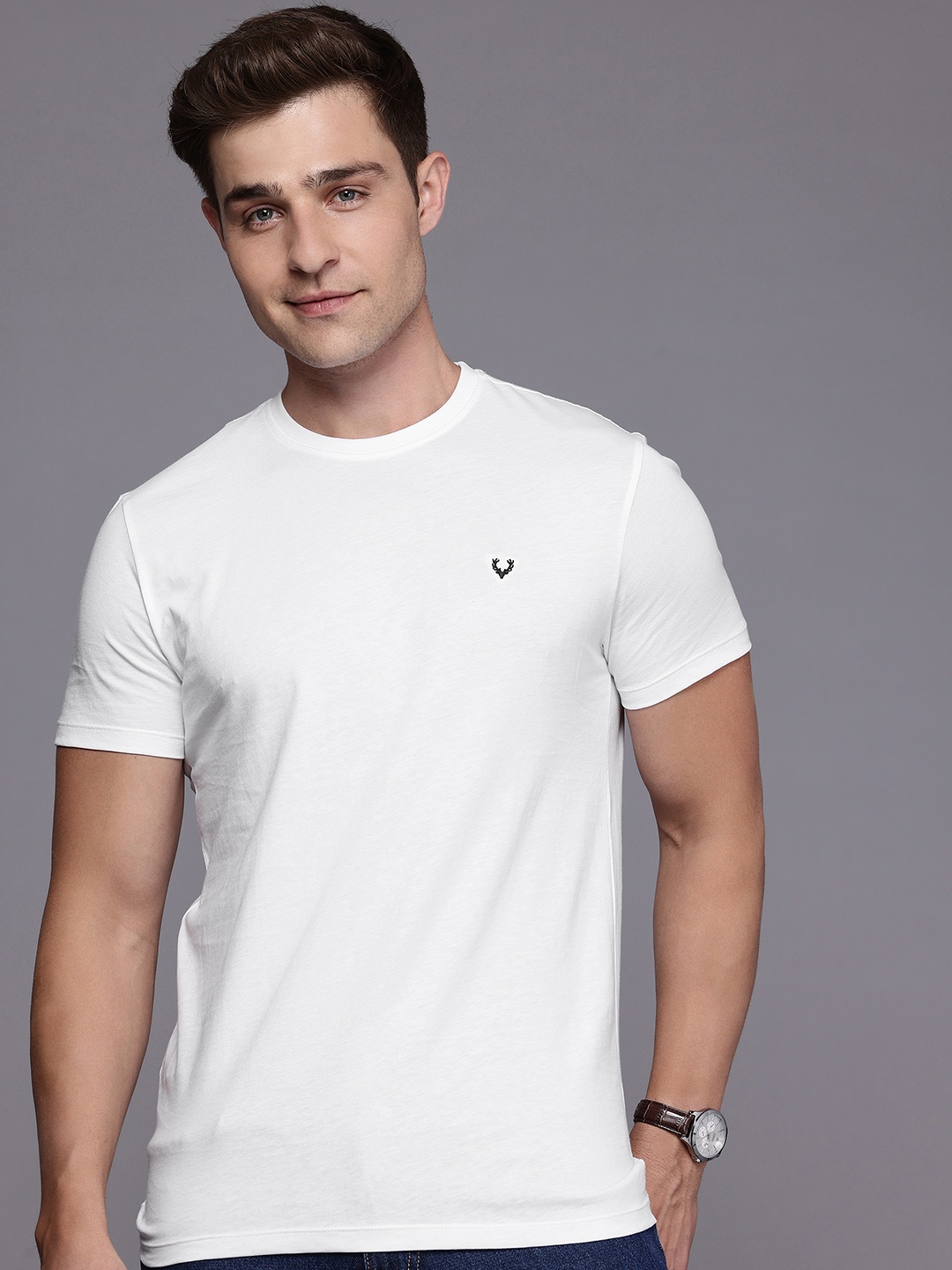 

Allen Solly Pure Cotton Slim Fit T-shirt, White