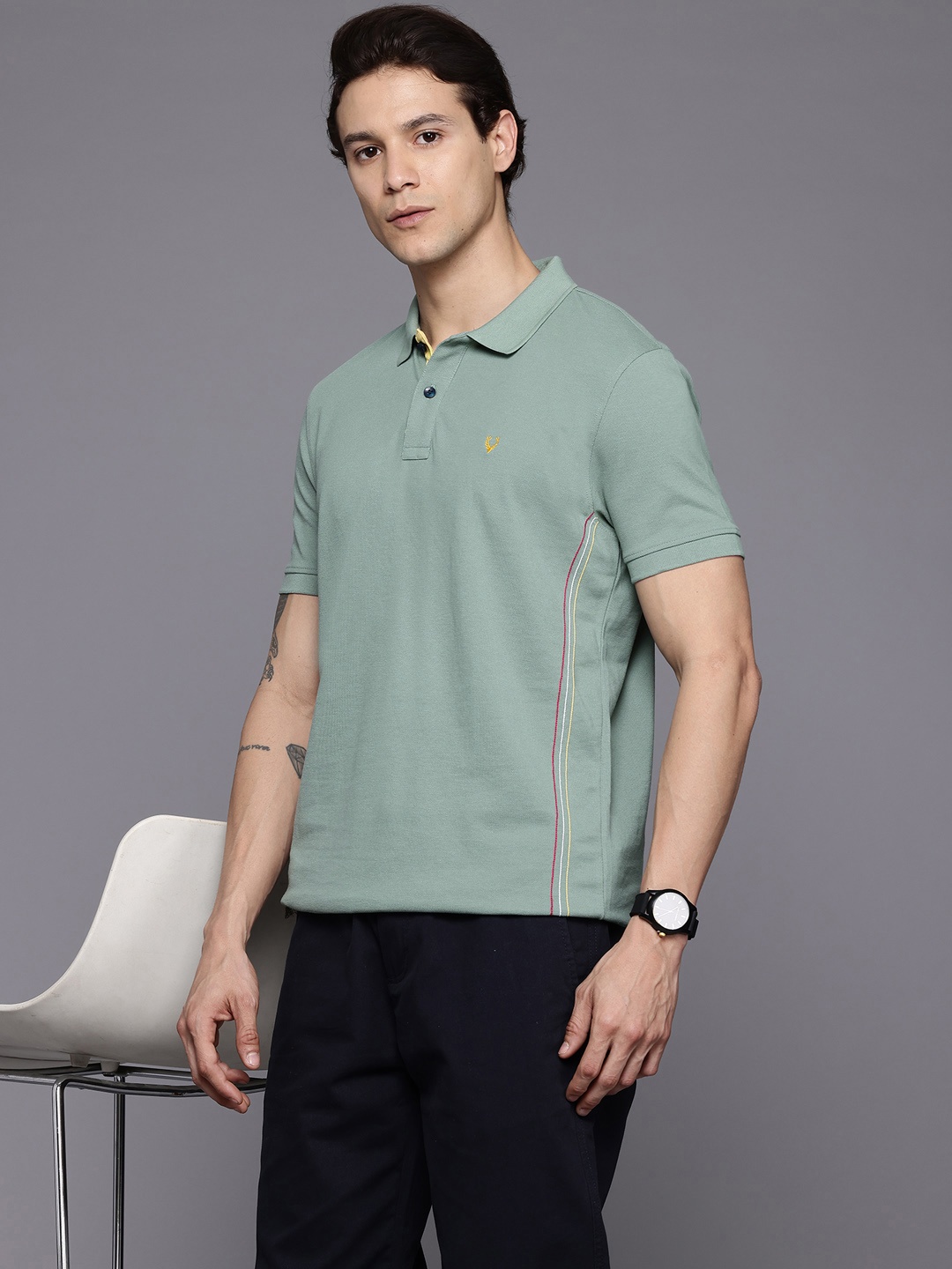 

Allen Solly Men Polo Collar T-shirt, Green