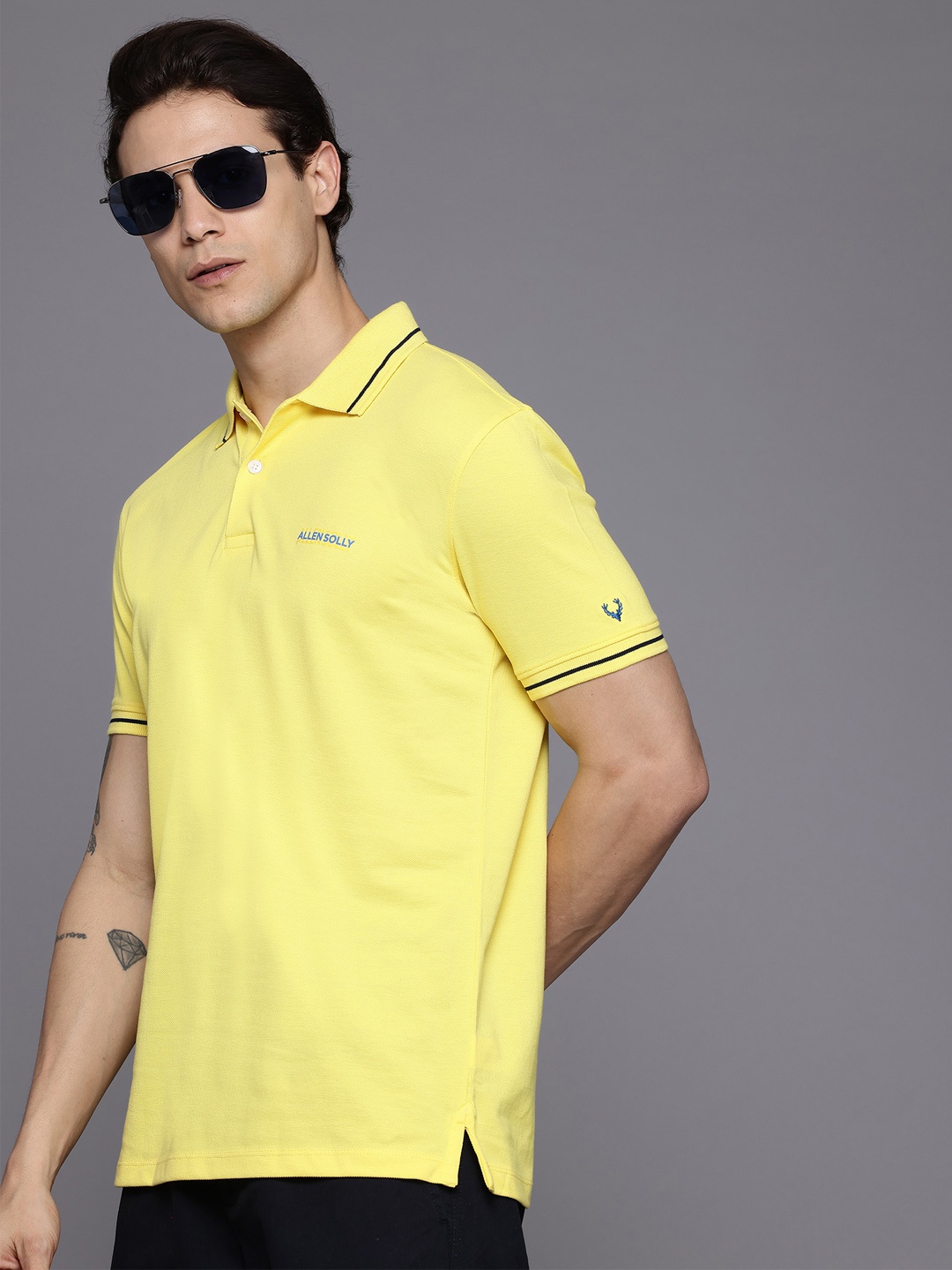 

Allen Solly Men Polo Collar T-shirt, Yellow