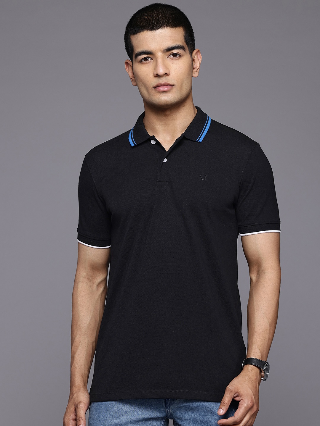 

Allen Solly Men Polo Collar T-shirt, Black