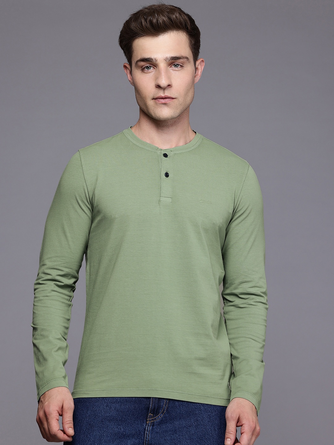 

Allen Solly Henley Neck T-shirt, Green