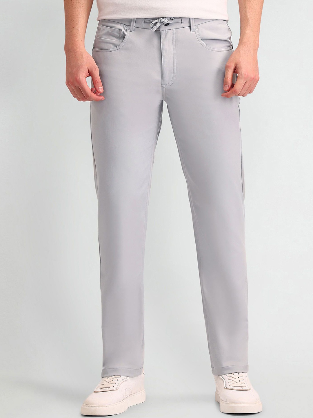 

Arrow New York Men Classic Slim Fit Trousers, Blue