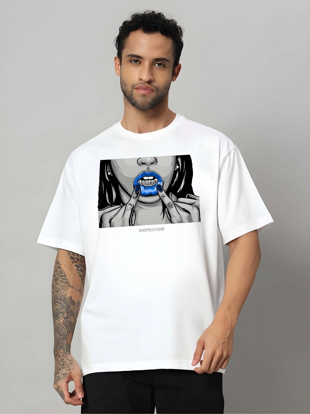 

KAIDO Men Drop-Shoulder Sleeves Pure Cotton T-shirt, White