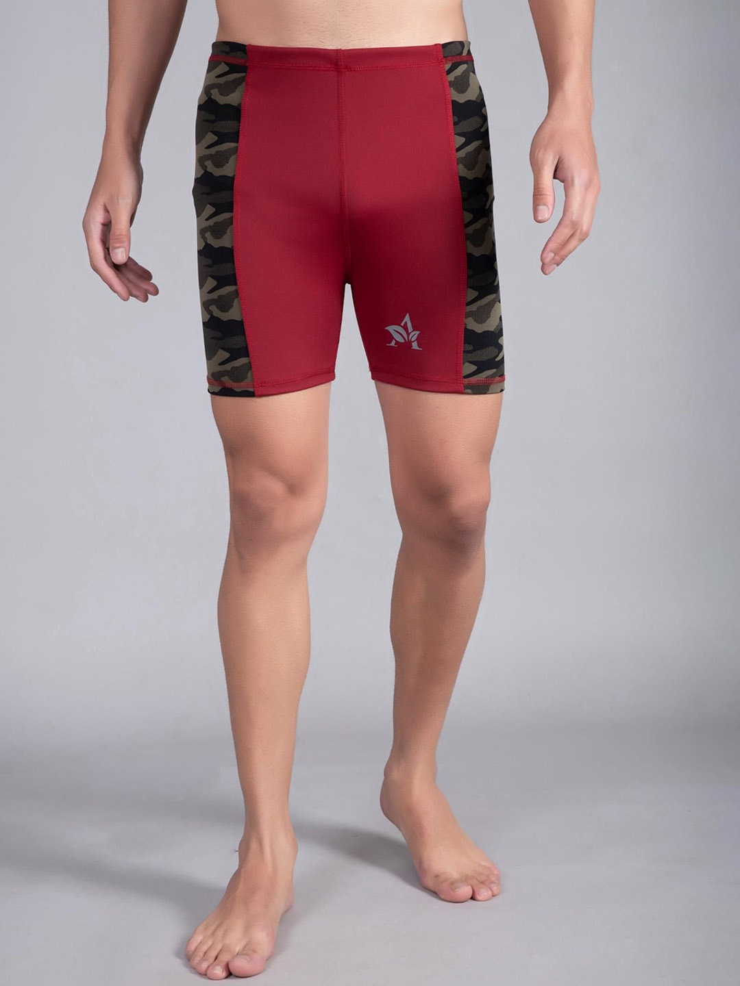 

DRAXSTAR Men Camouflage Printed Swim Shorts, Maroon