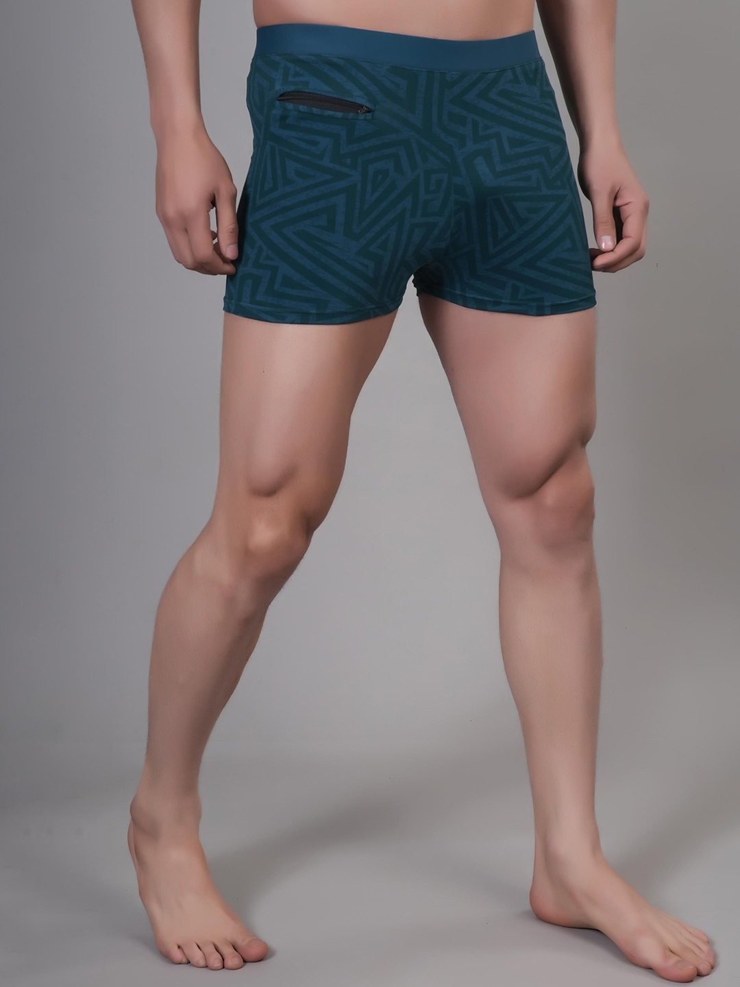 

DRAXSTAR Men Printed Swim Bottom, Teal