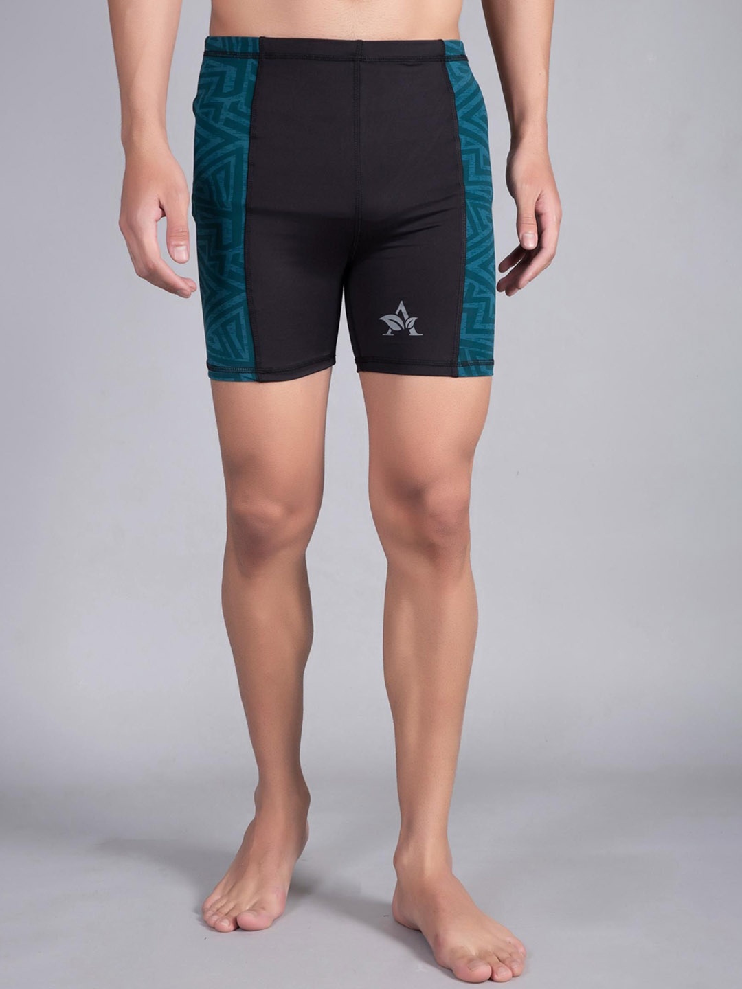 

DRAXSTAR Men Printed Swim Bottoms, Black