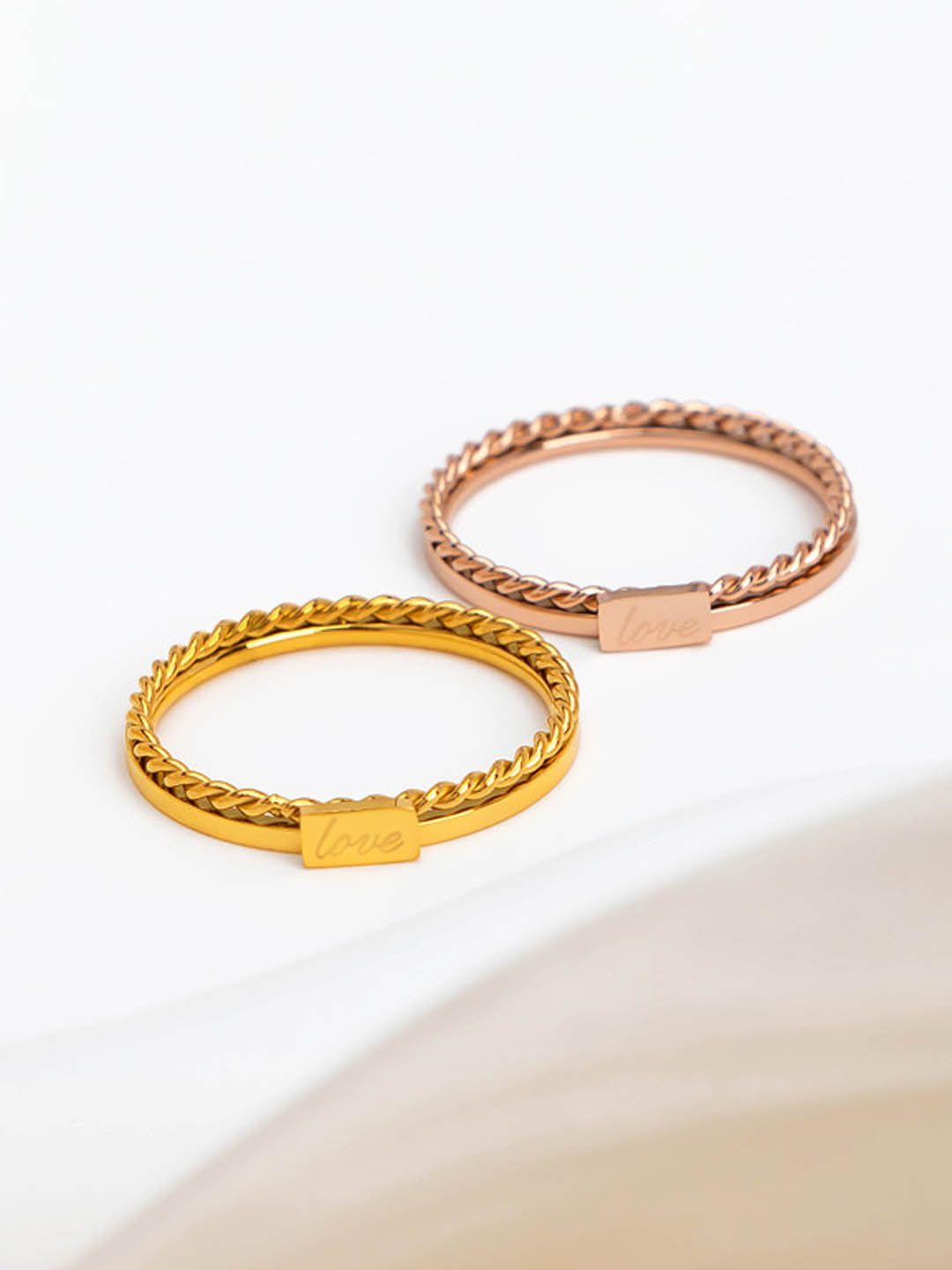 

StyleCast Gold-Toned Set Of 2 Elegant Finger Rings