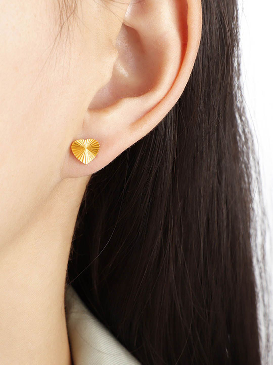 

StyleCast Heart Shaped Studs, Gold