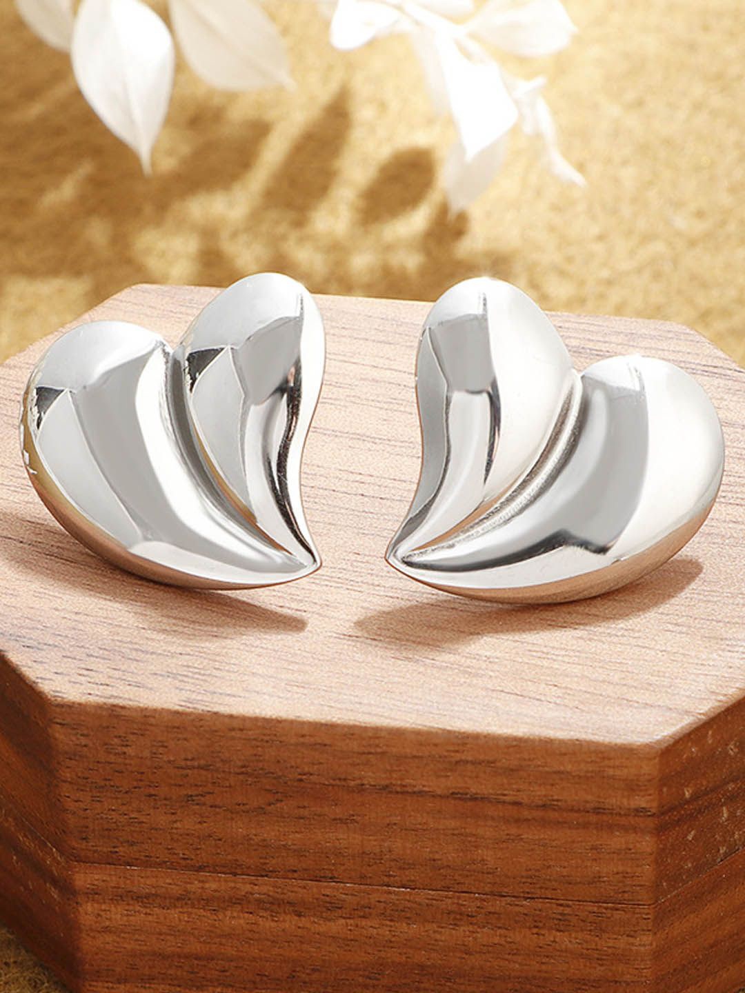 

StyleCast Contemporary Shaped Studs, Silver