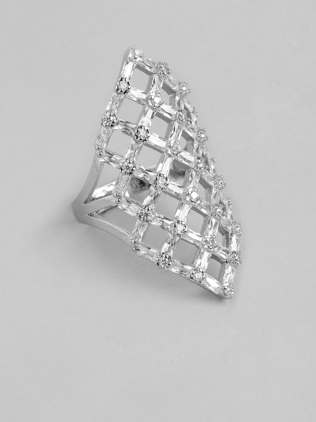 

DressBerry Stone Studed Finger Ring, Silver