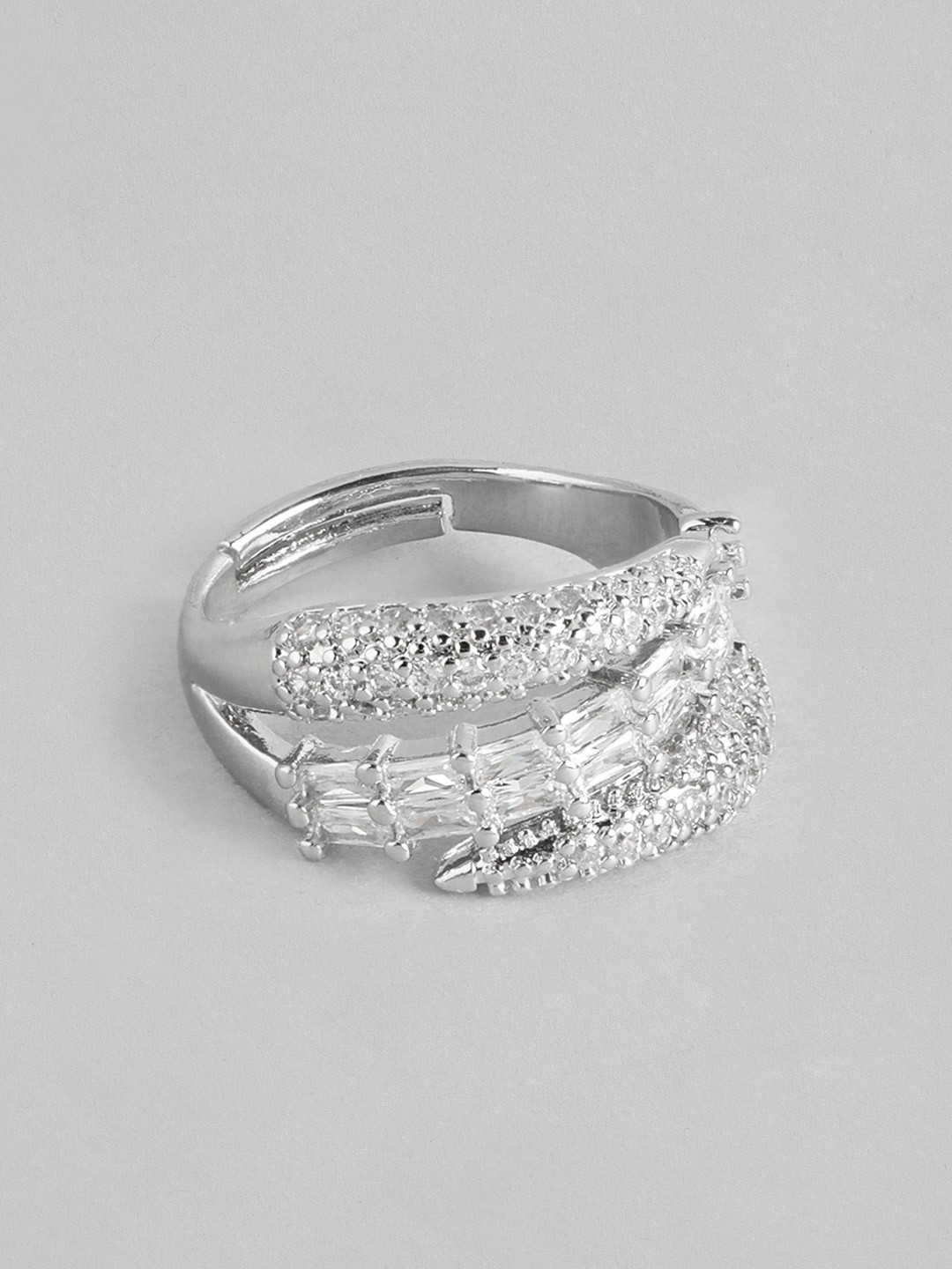 

DressBerry Women Stone-Studded Finger Ring, Silver
