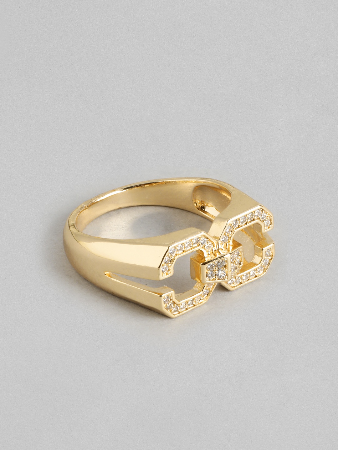 

DressBerry Stone Studded Finger Ring, Gold