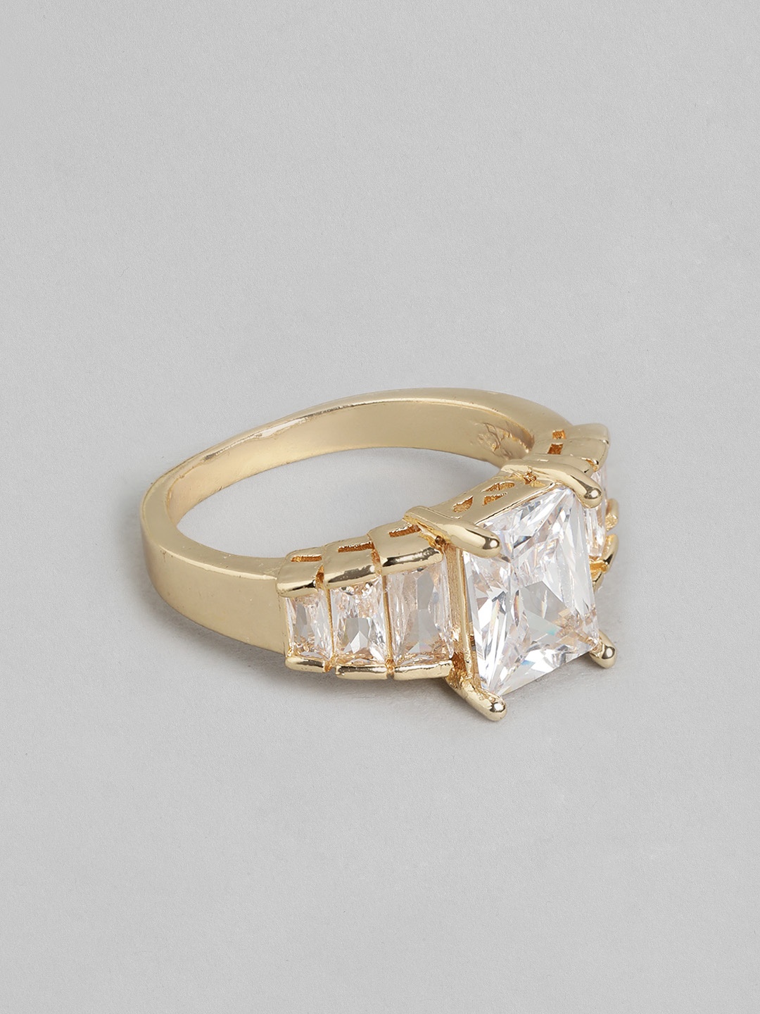 

DressBerry Stone Studed Finger Ring, Gold
