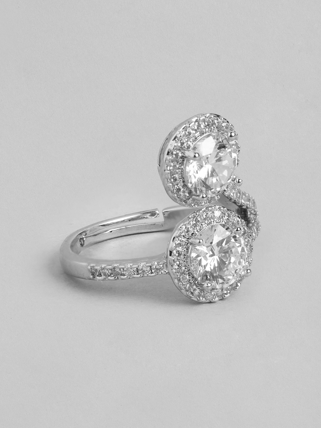 

DressBerry Stone Studed Finger Ring, Silver