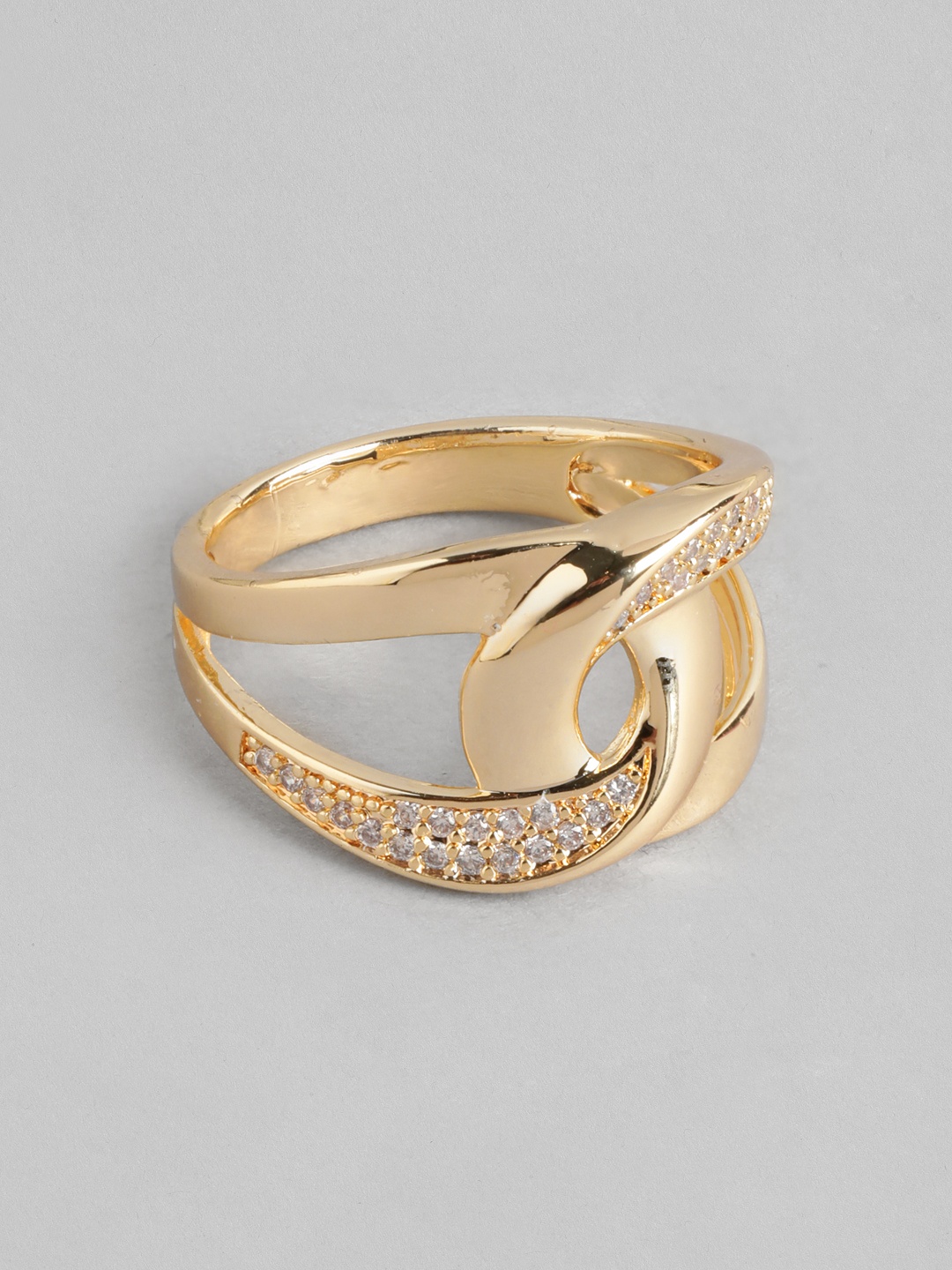 

DressBerry Stone Studded Finger Ring, Gold