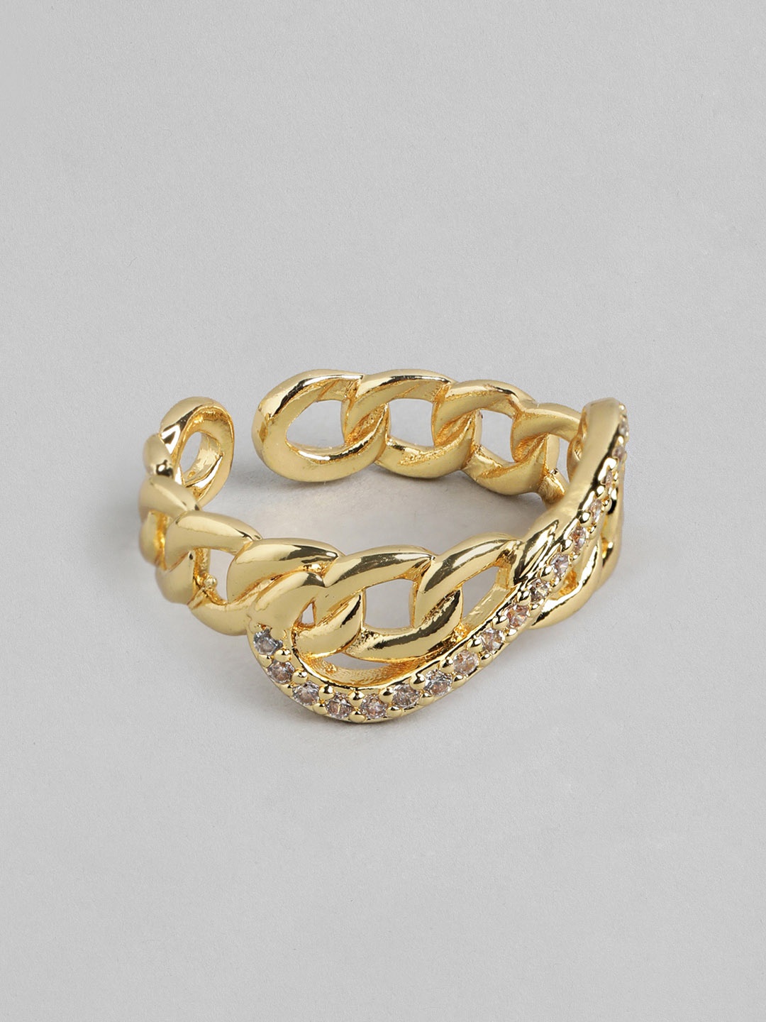 

DressBerry Stone Studed Finger Ring, Gold