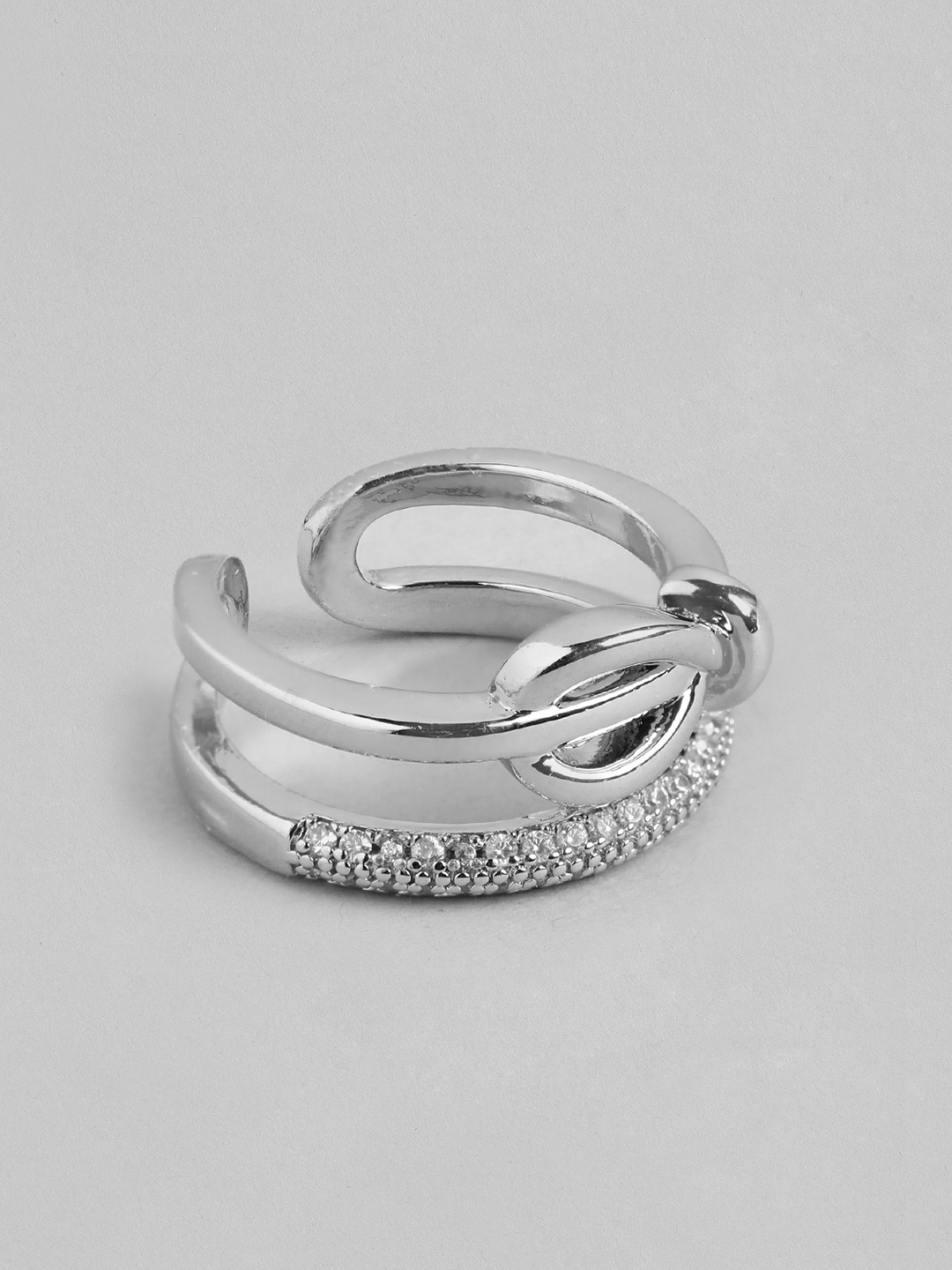 

DressBerry Stone Studed Finger Ring, Silver