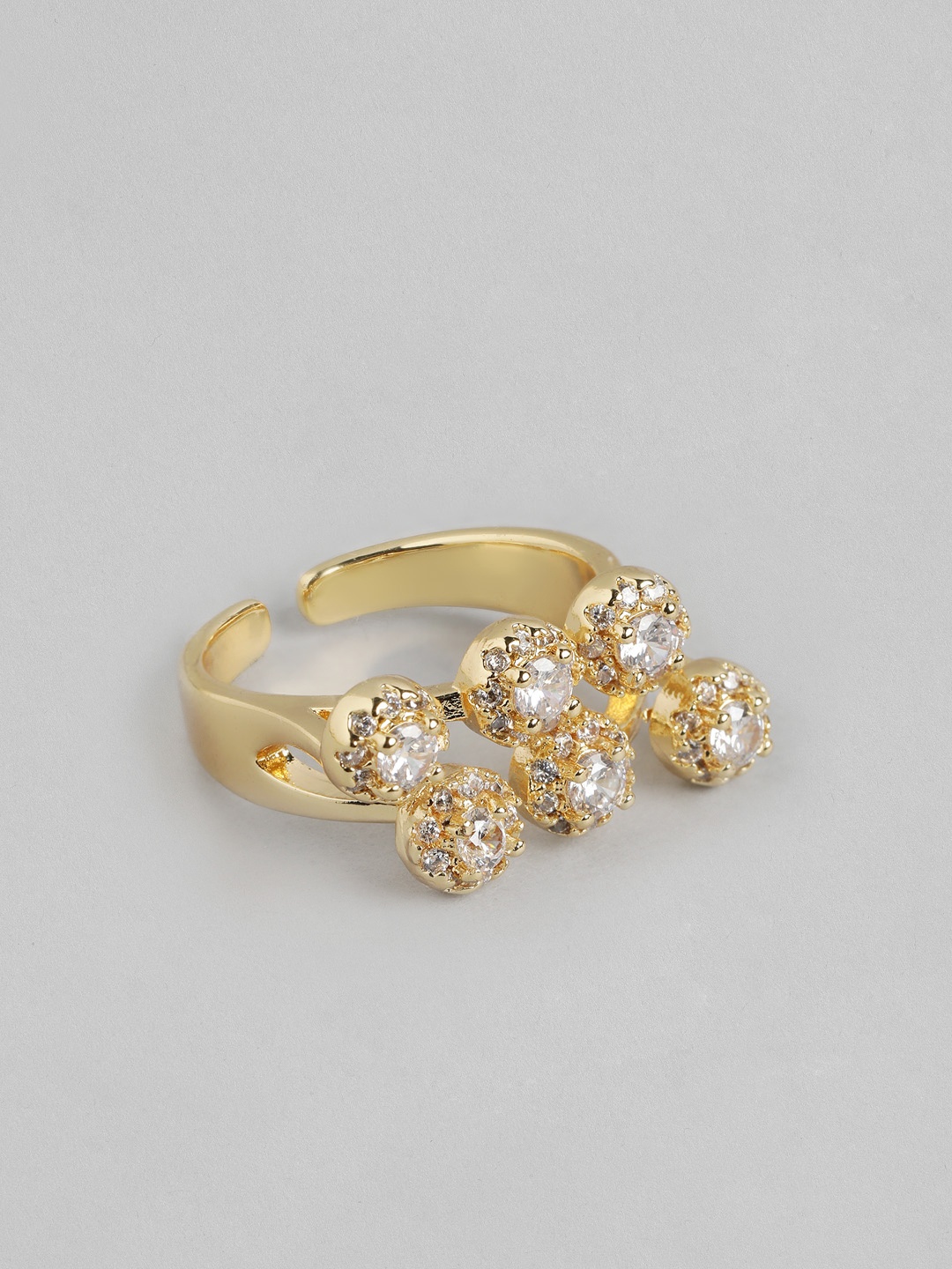 

DressBerry Stone Studed Finger Ring, Gold