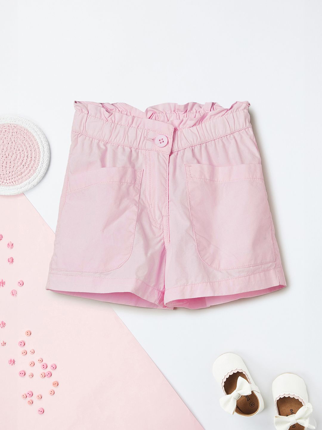 

max Girls Pure Cotton Regular Fit Regular Shorts, Pink